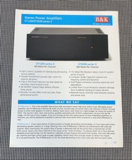 BK COMPONENTS STEREO POWER AMPLIFIERS ST1200/ST3030 SERIES II INFO. PAGE J0331