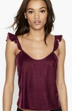 NWT Victoria Secret S Velour Ruffle Cami Tops