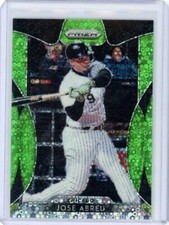 2019 Panini Prizm Jose Abreu Chicago White Sox Lime Green Donut Circles #076/199