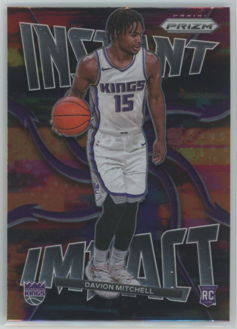 2021-22 Panini Prizm Instant Impact Davion Mitchell Rookie Sacramento Kings #19