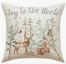 Deer Trees Winter Nordic Christmas Throw Pillow Cover Holiday Home Decor 18  