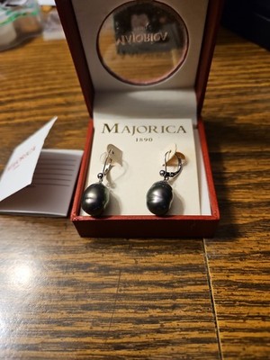 Pearl Earrings From Majorica Spain 925 Sterling Silver