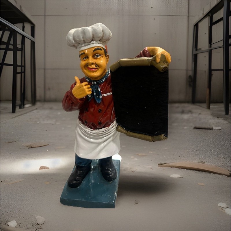 Standing Framed Resin Chef Chalkboard Memo Notes Holder, Rectangle, Multicolor