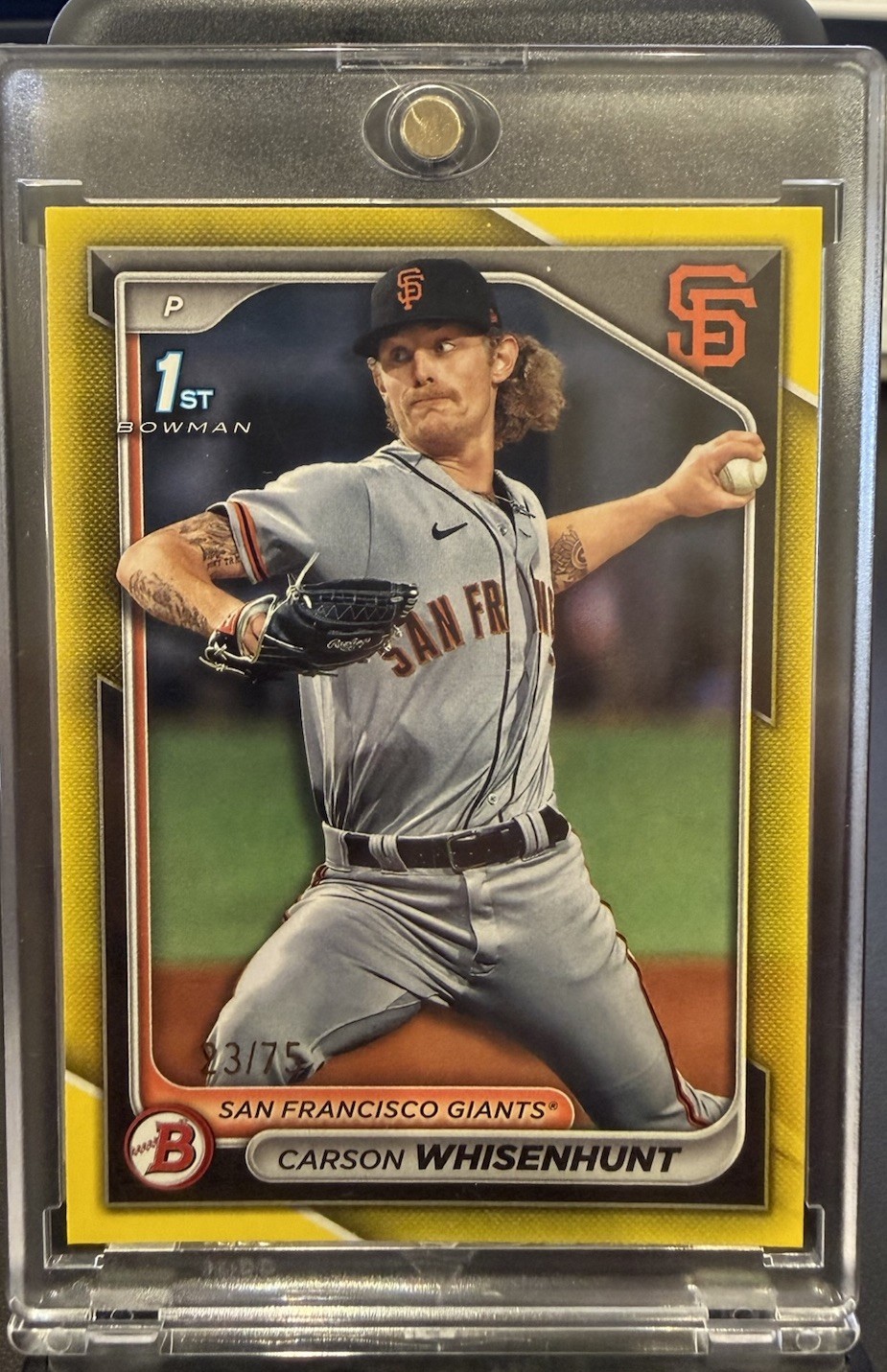 2024 Bowman Chrome Carson Whisenhunt YELLOW /75 1st Bowman #BCP-96