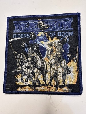 DEATHROW, RIDERS OF DOOM, BLUE BORDER, 4X4 INCHES, WOVEN PATCH