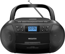 MEGATEK CBR510 Portable CD/Cassette Player Boombox with Bluetooth, AM/FM Radio,