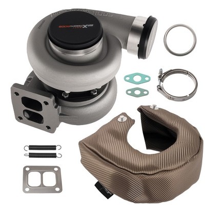 GT45 T4 V-Band 1.05 A/R 88MM Huge 600+HPS Racing Turbo+Basalt Fiber Heat Shield
