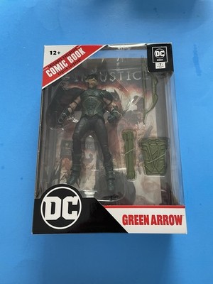 MCFARLANE TOYS GREEN ARROW INJUSTICE 2 WITH COMIC BOOK DC MULTIVERSE 2022 NEW.