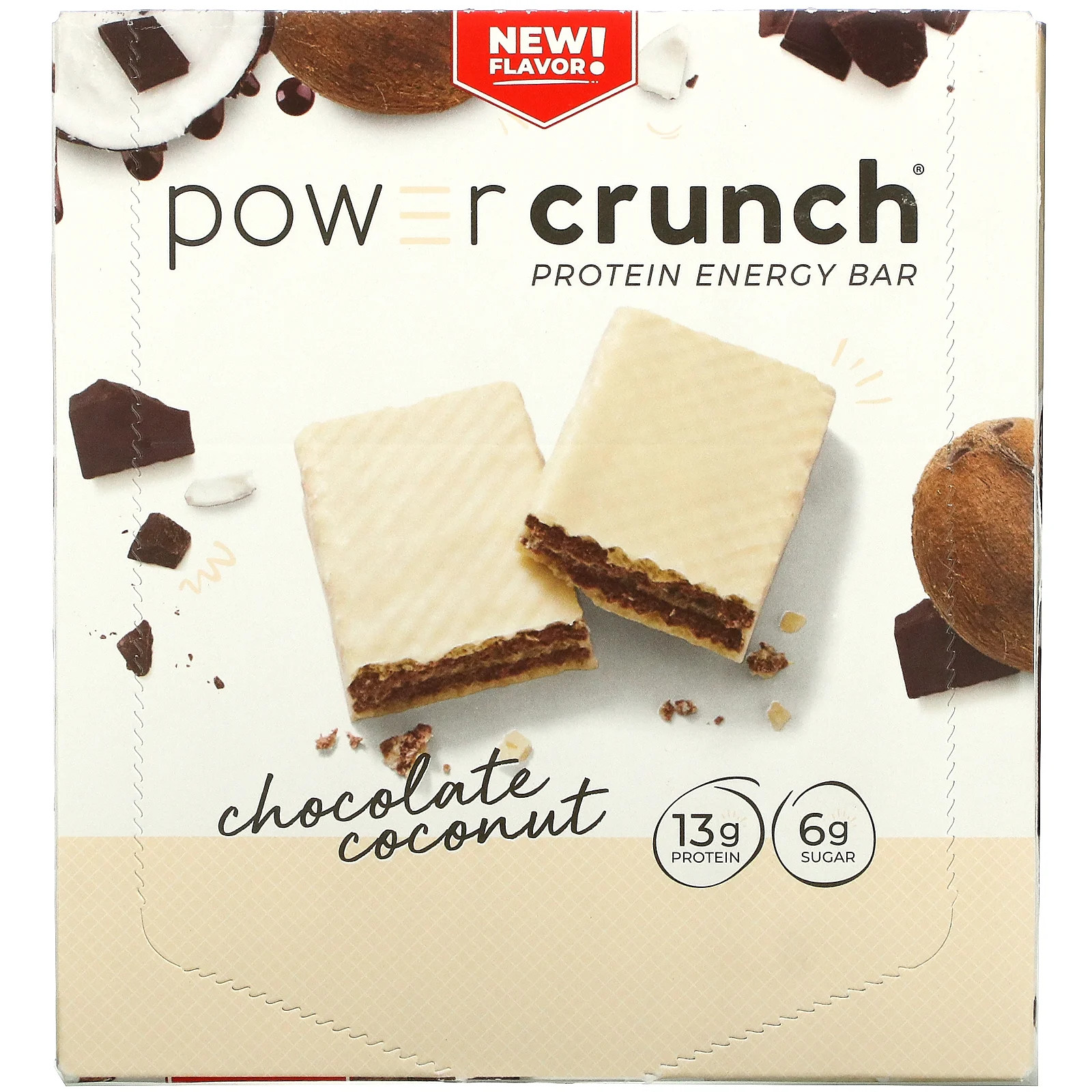 Power Crunch Protein Energy Bar шоколадно-кокосовый 12 батончиков 14 унции 40 г каждый 5290₽
