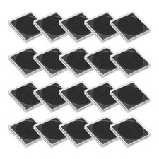 Moneta Scatto Supporto,20pz Collezione Custodia Quadrata 19/24/29/34/39mm,Nero