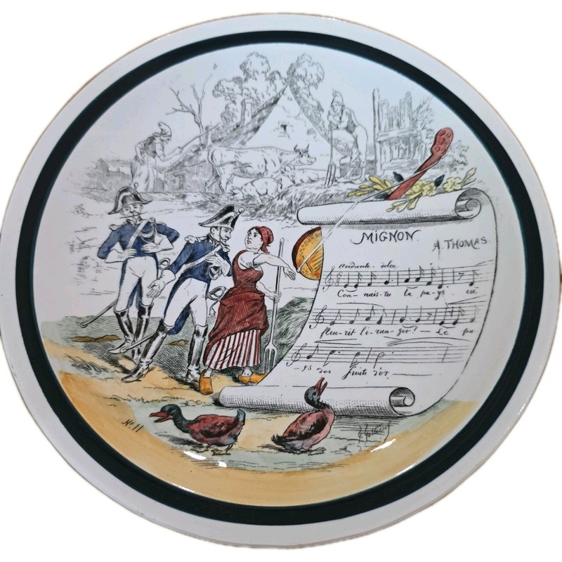 Vintage French Terre de Fer Decorative Plate Mignon