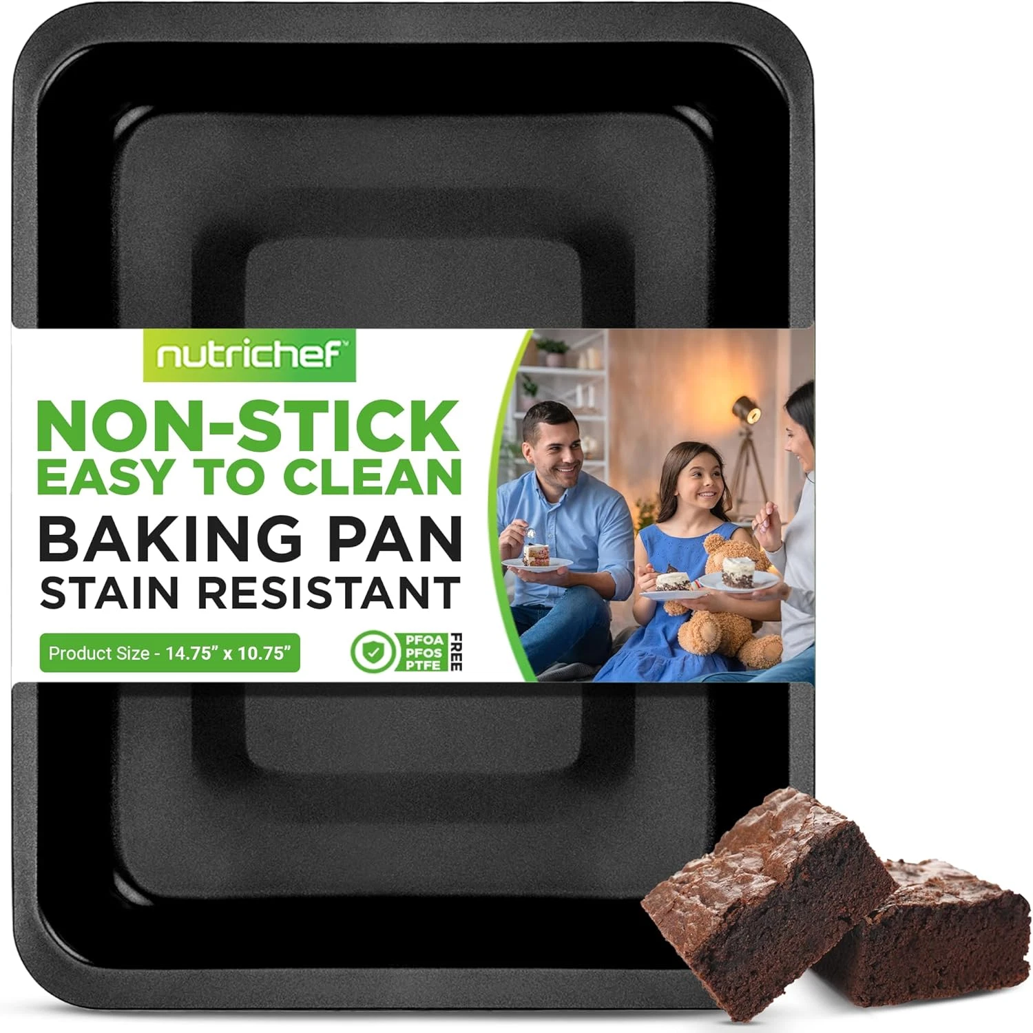 Nonstick Baking Pan - 14" X 10" Rectangular Carbon Steel Baking Tray - Premium B