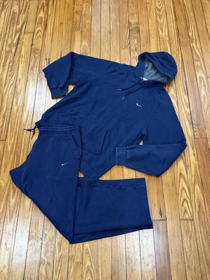 VTG Y2K Nike Mini Swoosh Sweatsuit Hoodie Pants Baggy Set Medium CYBER