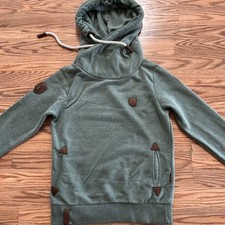 Naketano Hoodie Womens M Green Casual Brave New World Sweatshirt Drawstring