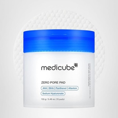Medicube Zero Pore Pad 2.0 | AHA BHA Dual-Textured Exfoliating Toner Pads (70ct)