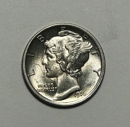 1916 MERCURY DIME BU WITH SPLIT BANDS