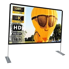 Projector Screen with Stand 16:9 HD 4K Outdoor Projector Screen for 100 inch