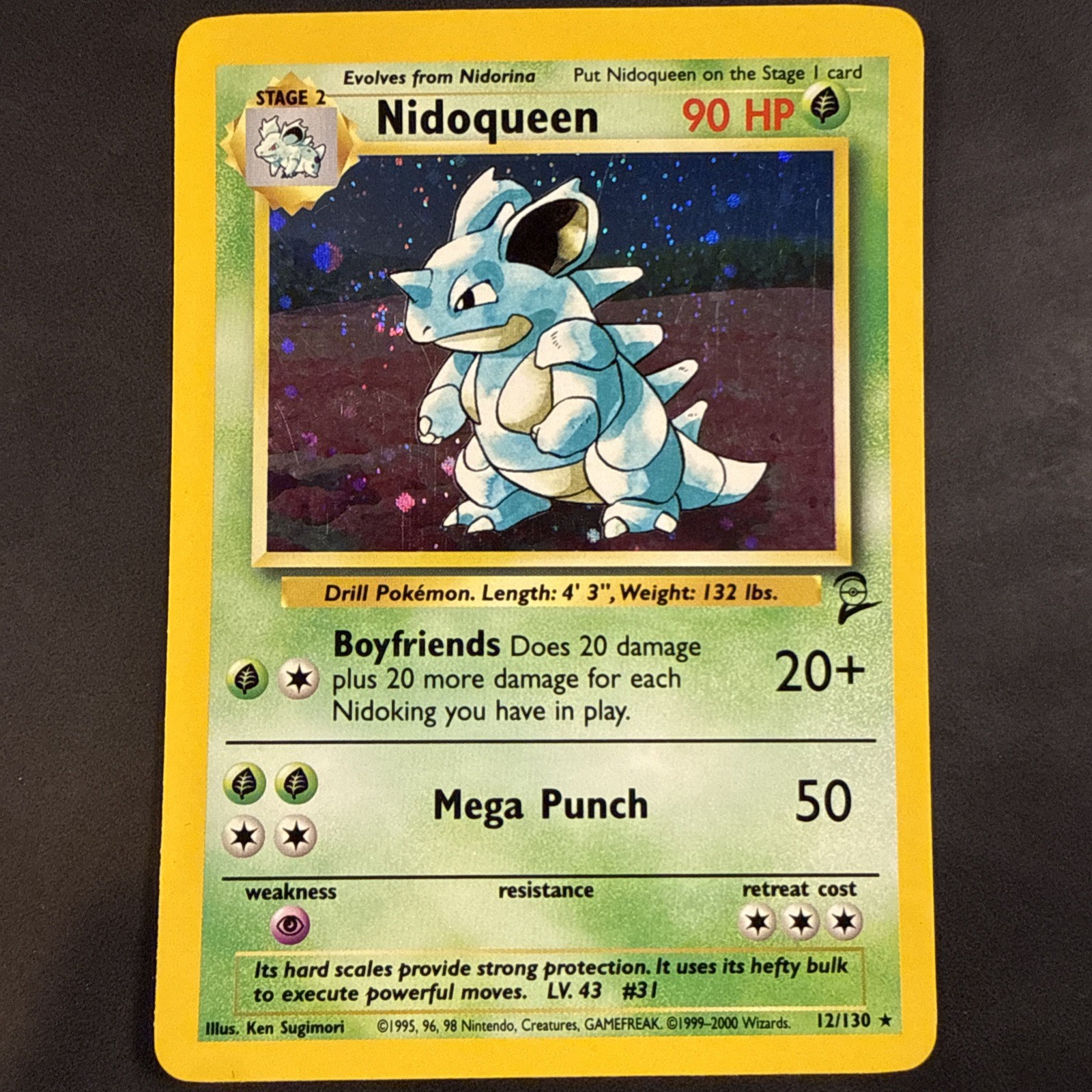Pokémon TCG Nidoqueen 12/130 Holo Nm Base Set 2