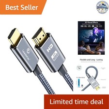 4K HDMI Cable 10 ft 2160p 60Hz 18Gbps HDR 3D Braided High Speed Cord