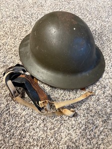 WWI or WWII era Army Military Helmet with straps - Original!