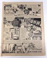 AT&T Bell System Telephone Comic Chip Martin College Reporter VTG Print Ad 1964