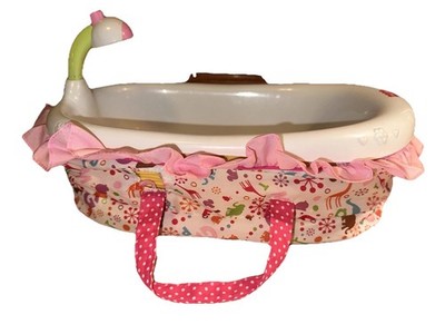 Fisher-Price Tollytots Doll Bath Tub + Little Mommy Fabric Accessories
