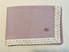 Ralph Lauren Baby Blanket Pink Floral Border Brushed Cotton Unused With Tags
