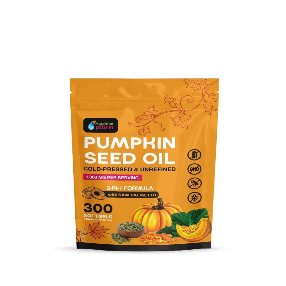 Aceite de semilla de calabaza 1000 mg con saw palmetto 300 cápsulas blandas Foto 2 de 3