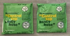 no nonsense pantyhose Control Top Size Medium Nude Made in USA Lot Of 2