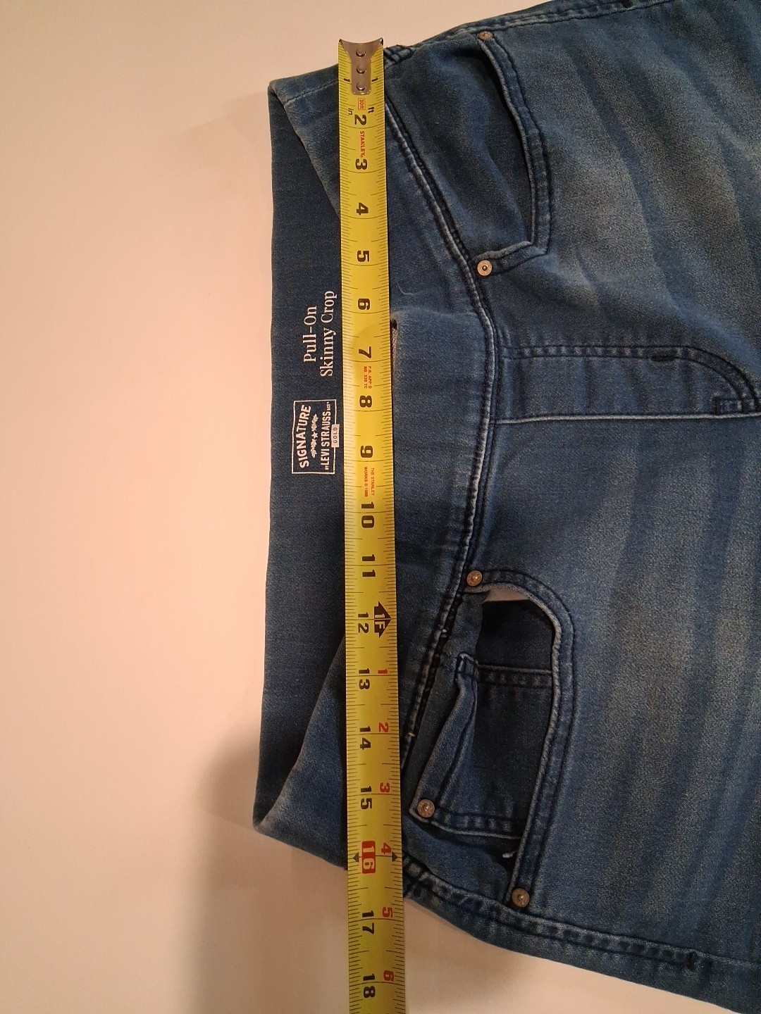 Signature Levi Strauss Pull On Skinny Jeans Women 12 W31 Hemmed 24" Inseam Petit thumbnail 6