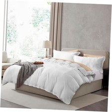 Duvet Cover Set - Soft Prewashed White Duvet Queen 01 - White No Comforter