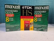 3 8 Hour Blank Vhs Tape Lot Tdk Maxell T-160 New Sealed