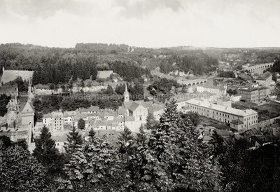 Luxembourg City Centre Grund Valley Fortifications Viaduct Vtg. Photo 19thC.