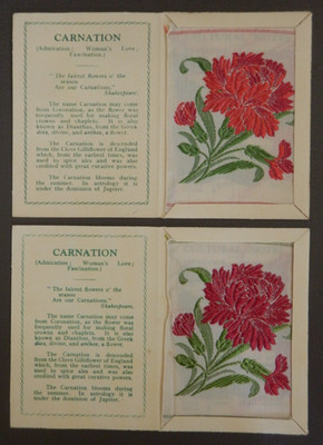 Nelke Farbvariationen 1. Serie Kensitas Medium Seidenblumen 1933