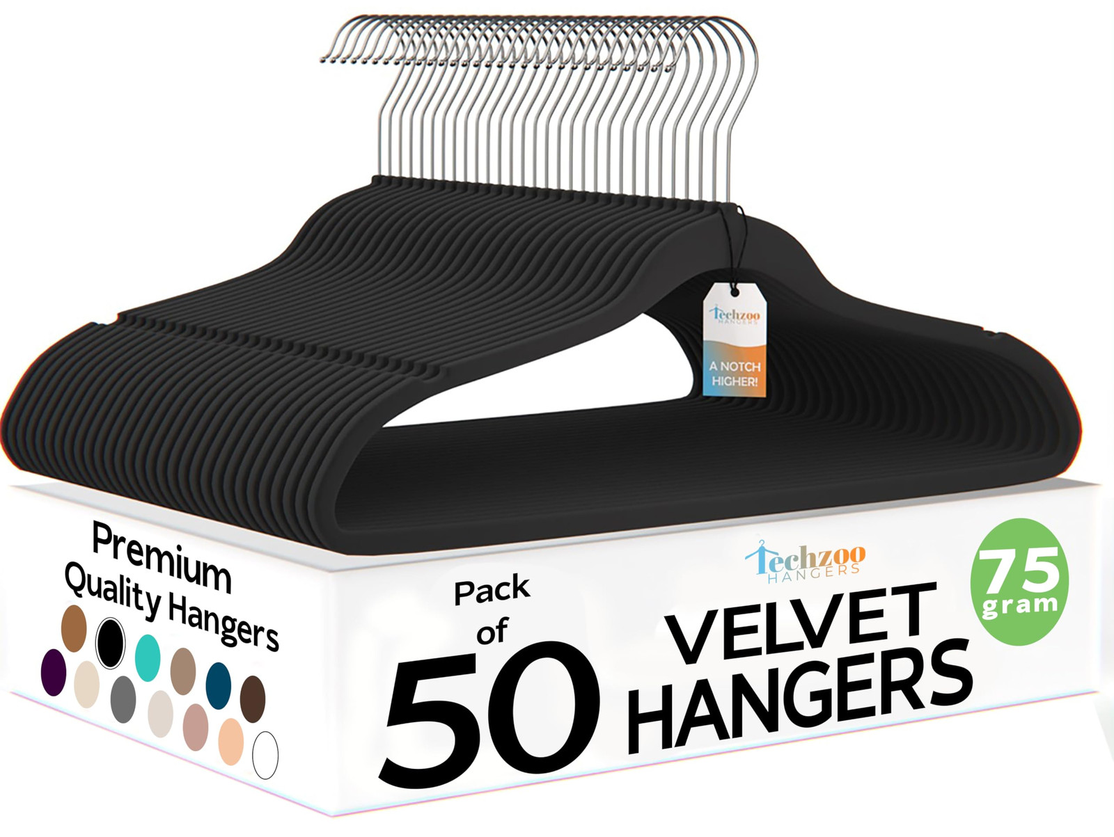 50-Pack Ultra Thin Non-Slip Velvet Hangers for Adult Spa and Wardrobe