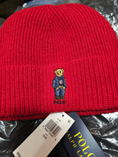 Polo Ralph Lauren Polo Bear Red Solid Beanie ...