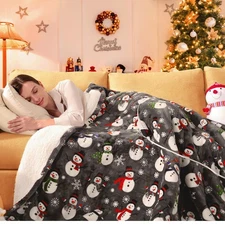Christmas Heated Throw Blanket Electric Blanket Soft Cozy Heating Blanket for...