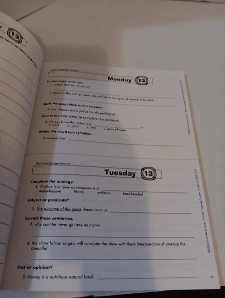Evan-Moor Daily Language Review  Grade 6 Student Workbook Classroom Homeschool - Image 2 of 3