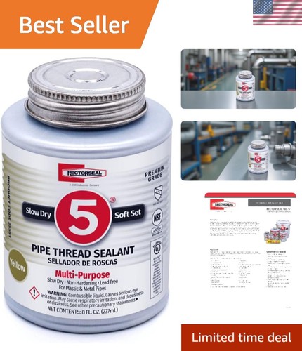 No. 5 Pipe Thread Sealant, Lubricates & Protects Threads, Soft Setting, Slow ...