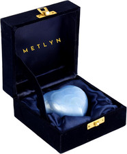 Small Heart Urn for Ashes Adult Male in Brass - Classic Mini Cremation Urn for H