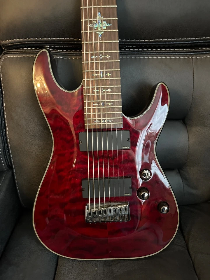 Schecter Damien Elite-8 Electric Guitar, Crimson Red Burst - Image 2 of 4