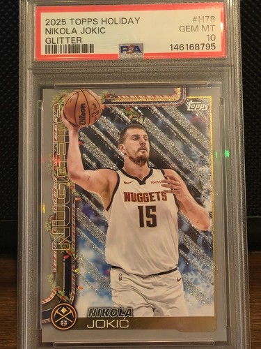 2025 Topps Holiday NIKOLA JOKIC Silver Glitter H78 PSA 10 POP 1🔥 Denver Nuggets