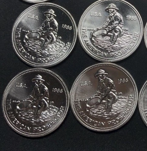 1986 Engelhard Prospector 1oz Silver Round Gem BU+ (5 Rounds)￼