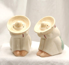 Vintage Mexican sombrero siesta sleeping salt and pepper shakers large