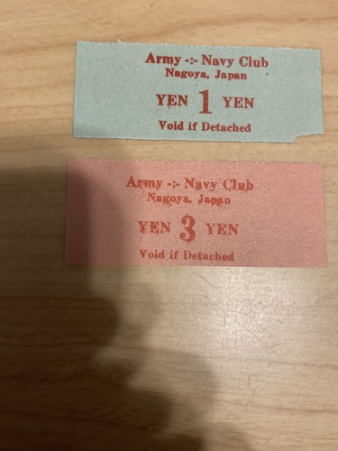 WWII JAPAN MILITARY TRADE TOKEN CHIT LOT ARMY NAVY NAGOYA EARLY YEN DENOMINATION