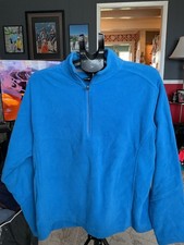Lands End Blue fleece 1/4 zip L pullover Polartec