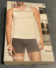 Buffalo David Britton Men’s M Premium Cotton Multicolored 5 Pack Rib Tank Tops 