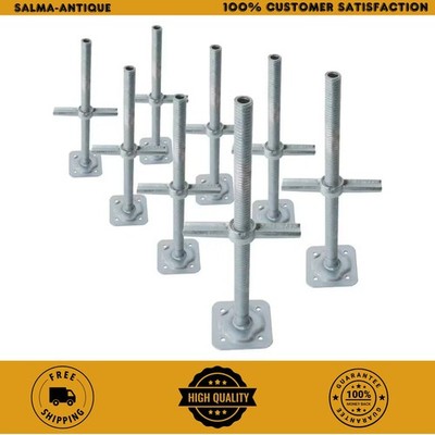 MetalTech 24in Adjustable Steel Leveling Jacks 8Pc Heavy Duty Scaffold Base