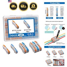 60PCS Lever Wire Connectors -12, Quick Connect Electrical Splicing Kit for Co...