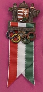 2004 Athens Olympic Pin NOC Team Pin Hungary Delegation With Ribbon